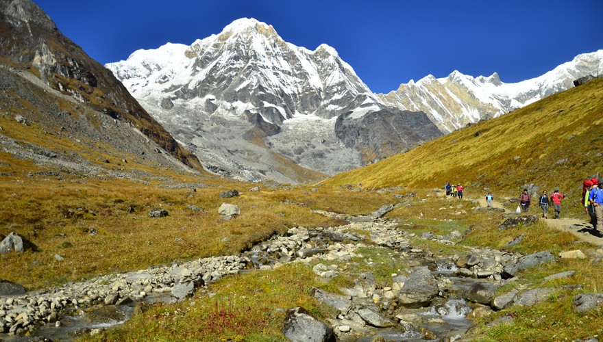 Annapurna Short Base Camp Trek — mountain trail with Annapurna peaks