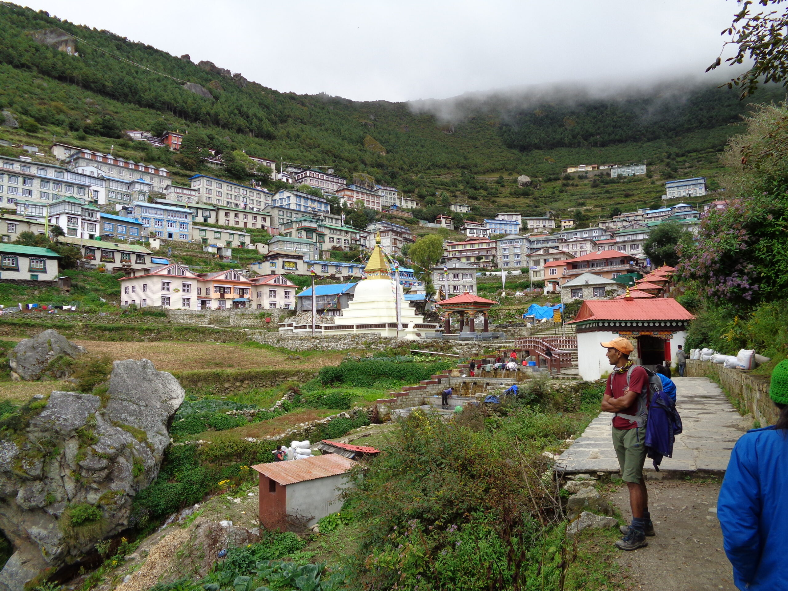 Everest Budget Base Camp Trek — Namche Bazaar village on the trail through the Khumbu region