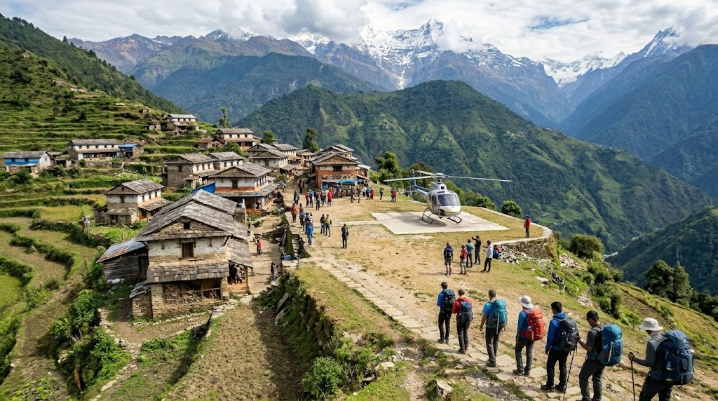 Nepal trekking company pricing — helicopter evacuation Surke Nepal